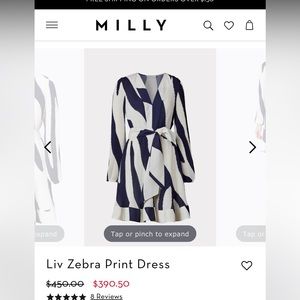 Milly NWT Liv Zebra Dress- Size 12 - Beautiful dress!